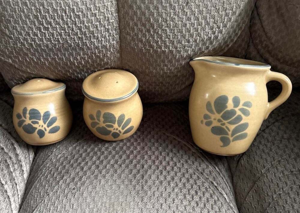 Pfaltzgraff Folk Art Creamer and Salt and Pepper Shaker Set